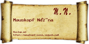 Mauskopf Nóna névjegykártya
